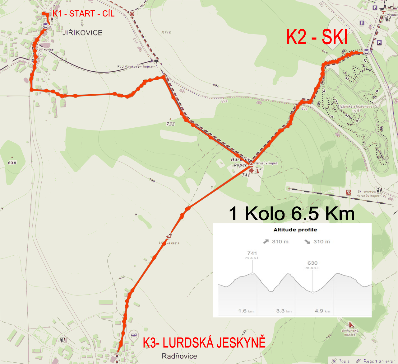 Mapa závodu